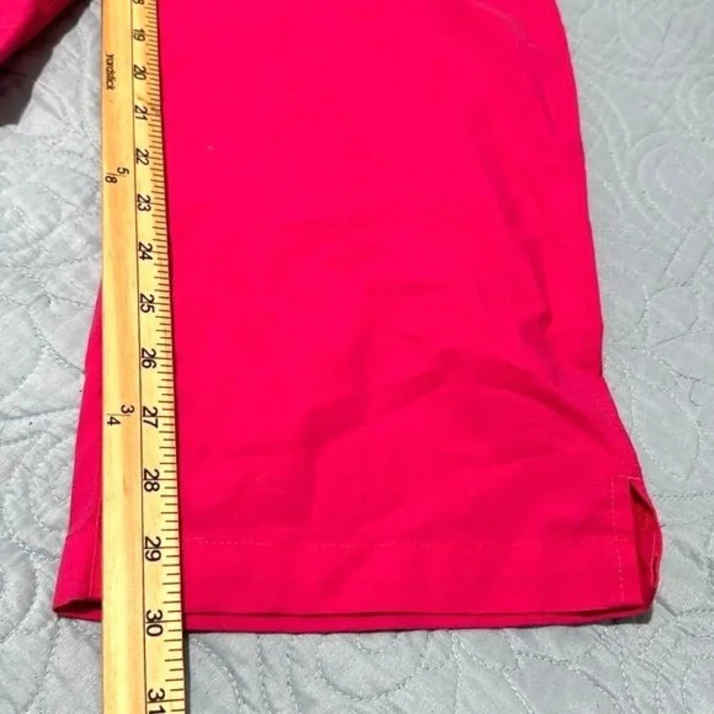 Hot Pink Cotton Womens Pants Size L Elastic Waist - Picture 9 of 9